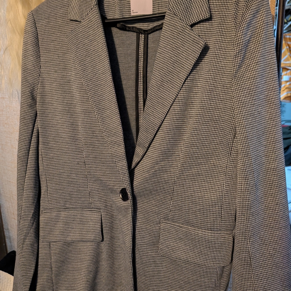 SO Black and White Houndstooth Jacket